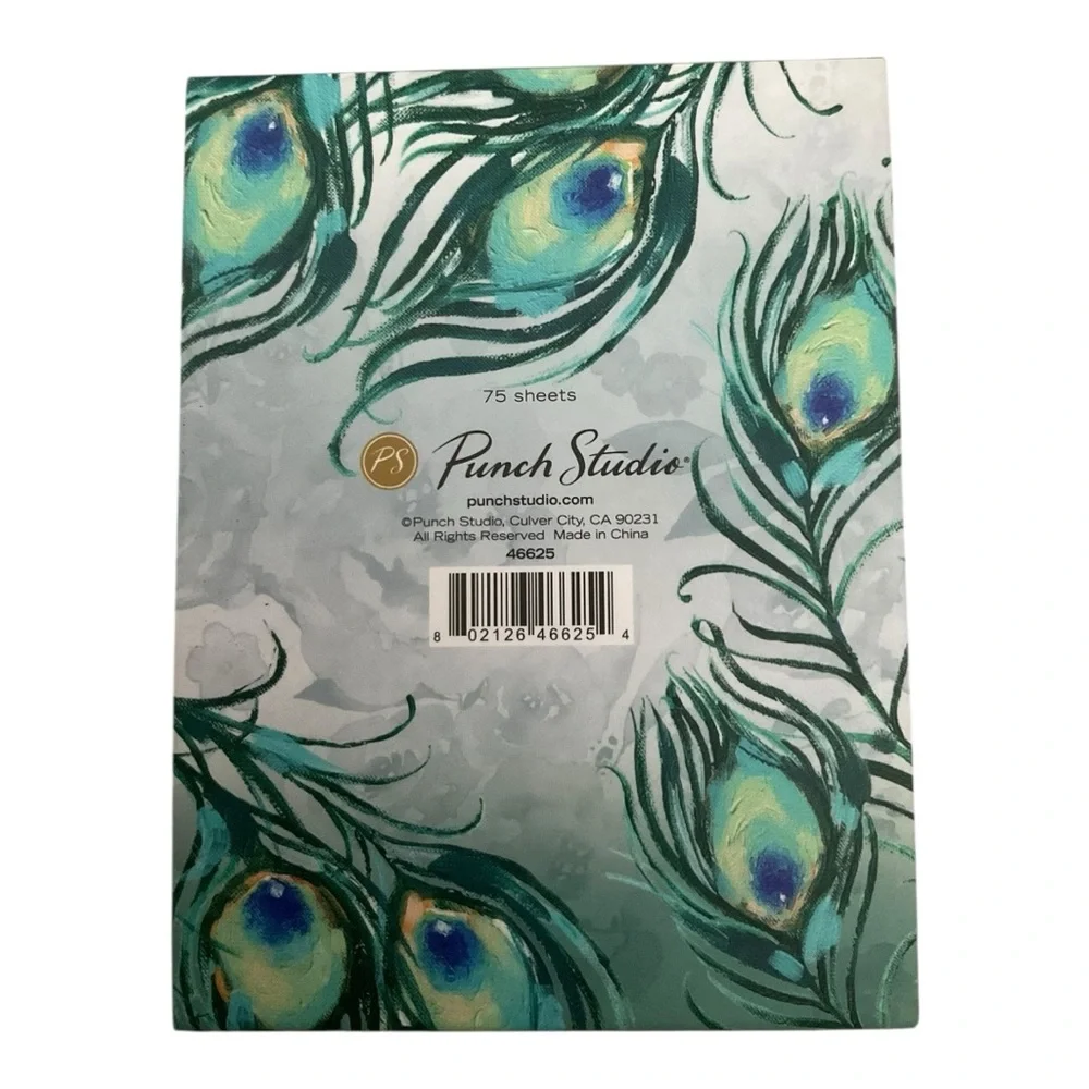 Punch Studio Emerald Peacock Brooch Notepad